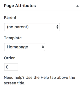 Homepage template